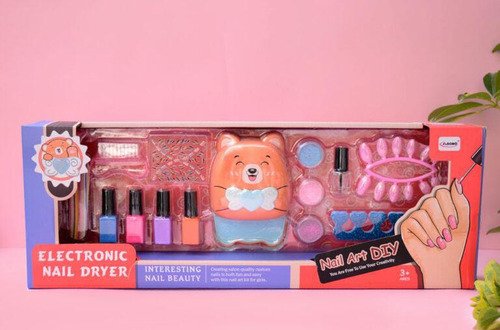 Set Esmaltes Niñas Uñas Secador Real Kit Manicure Juguete
