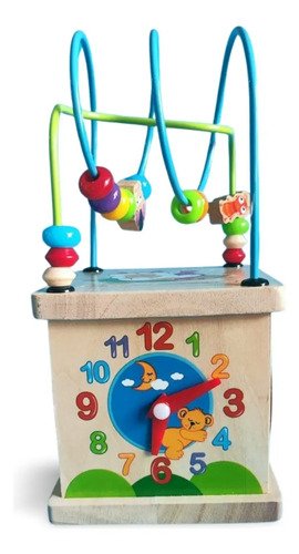 Cubo De Actividades De Madera 5 En 1 Juguete Educativo Crema