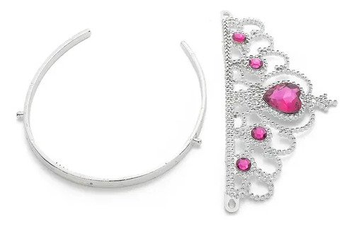 Corona Princesa X6 Unds Accesorio Disfraz Princesa Plateado