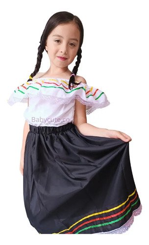 Disfraz Traje Típico Niña Campesina Feria Flores  Excelente Calidad