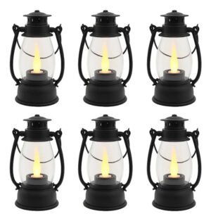 D_602990-MCO96677499152_112025-O.jpg Set De 6 Faroles Navideños Decorativos - Farolito Linterna Caqui Baterias