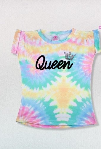 Blusa Camiseta Para Niña Estampado Tie Dye Ropa Niñas