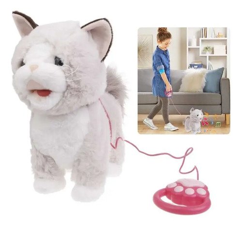 Gato Interactivo Que Camina Y Repite: Mascota De Peluche