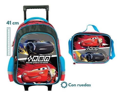 D_604257-MCO40485894748_012020-O.jpg Combo Cars Morral Ruedas + Lonchera + Accesorios Original Rojo Poliéster