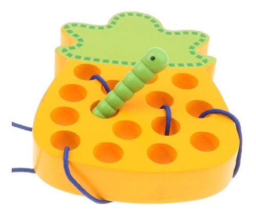 Didáctico Enhebrar Juguete Frutas Niños Montessori Juego