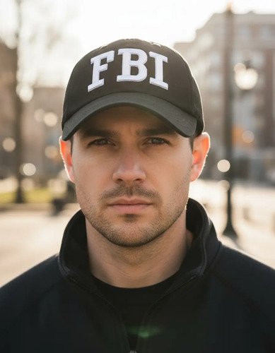 Gorra Fbi Negra Ajustable Para Disfraz Negro