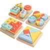 Juego Bloques Montessori Madera 4 En 1 Juguetes Didácticos