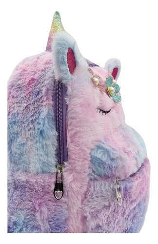 D_611628-MCO81802878564_012025-O.jpg Morral Unicornio Peludito Niñas Maleta Cute Lila Unicornio