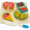 Kit 2 Tablas De Madera Alimentos Montessori Cocina Juguetes
