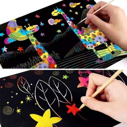 D_612102-MCO40222892371_122019-O.jpg Libreta Artística Cuaderno Rainbow Negro Colores Manualidade