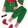 Disfraz De Elfo Duende Navideño Para Adulto Hombre - ¡ideal Para Celebrar La Magia De La Navidad! Verde Única 180cm