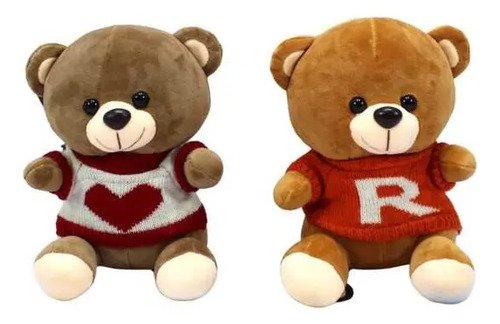 Peluche Oso Con Suéter 22cm - Estilo Casual Y Suave Marrón