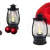 Set De 6 Faroles Navideños Decorativos - Farolito Linterna Caqui Baterias