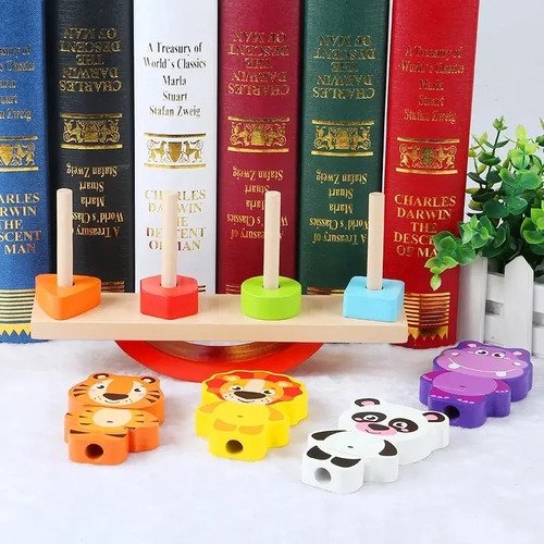 D_614655-MCO31912710642_082019-O.jpg Juego Balancín Madera Animales Montessori Juguetes Juegos