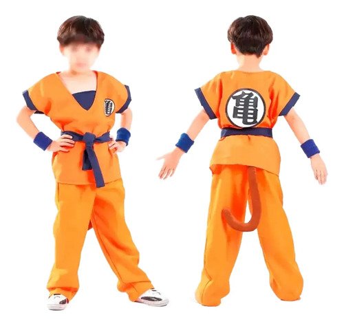 Disfraz Goku Para Niño Disfraces Dragon Ball Super Saiyajin Legendario! Naranja Y Azul Oscuro Altura De 130 A 145 Cm