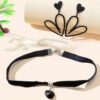 Set Joyas Chocker Y Aretes Corazon Negros Joyas Mujer Dark Negro