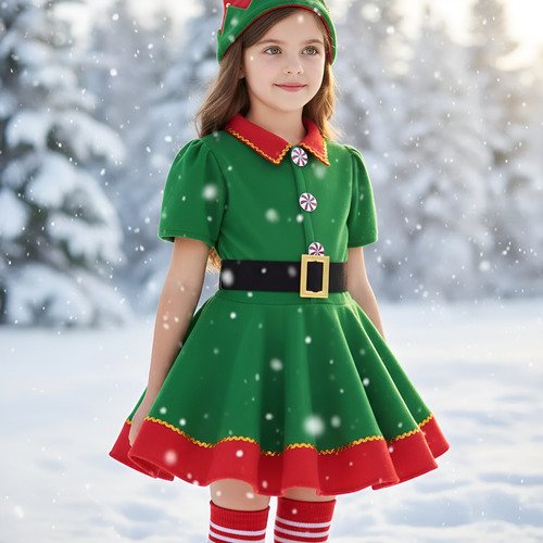 D_617444-MCO97484934809_112025-O.jpg Disfraz Duende Navideña Elfo Niña Disfraces Navidad
