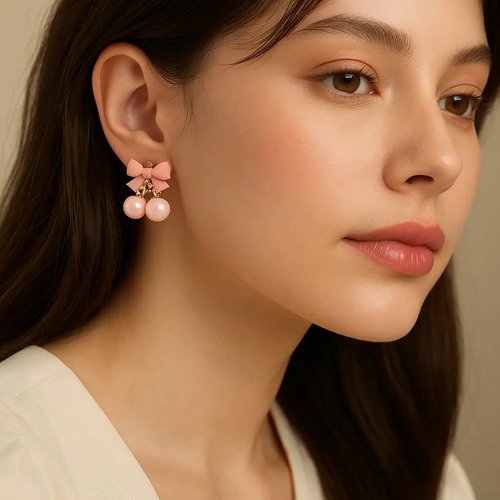 Aretes Rosados Pendientes Para Mujer Joyas Rosa
