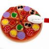 Juguete Pizza Madera Montessori Didacticos Niños Juego Roles Rojo