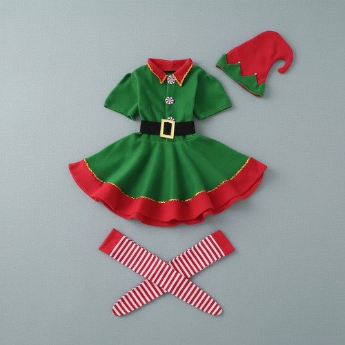 D_619400-MCO97024752156_112025-O.jpg Disfraz Duende Navideña Elfo Niña Disfraces Navidad