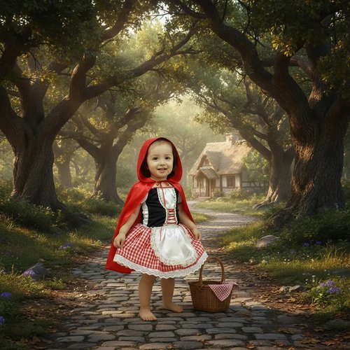 D_619587-MCO92241533653_092025-O.jpg Disfraz Caperucita Roja Hermoso Niña Disfraces Tiernos