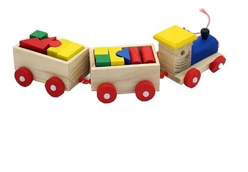 Juguete Tren Didáctico Madera Juegos Montessori Formas