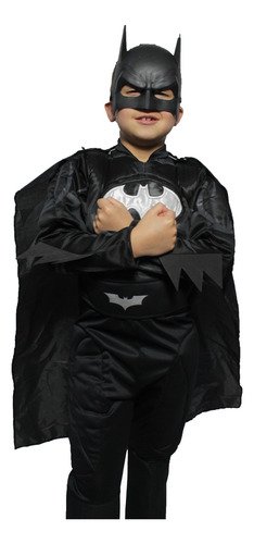 D_619959-MCO89499656397_082025-O.jpg Disfraz Batman Niño Con Capa Y Máscara Héroes De Halloween Mundocute