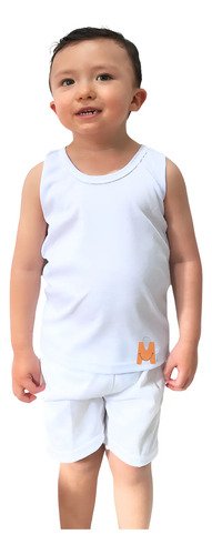 Esqueleto Blanco Set X3 Uniforme Escolar Algodón Niños