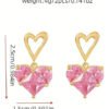 D_625716-MCO83949834881_042025-O.jpg Collar Con Colgante Corazón Circonita Rosa Juego Joyas Rosa