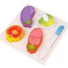 Kit 2 Tablas De Madera Alimentos Montessori Cocina Juguetes