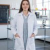 Bata Laboratorio Medico Manga Larga Botón Niños Talla 4 A 16