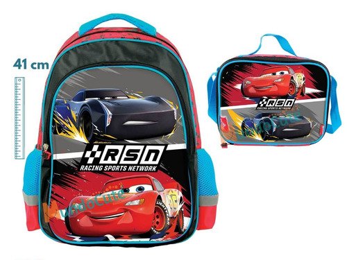D_630675-MCO29148681018_012019-O.jpg Kit Morral Maleta + Lonchera Con Accesorios Cars Niños Azul