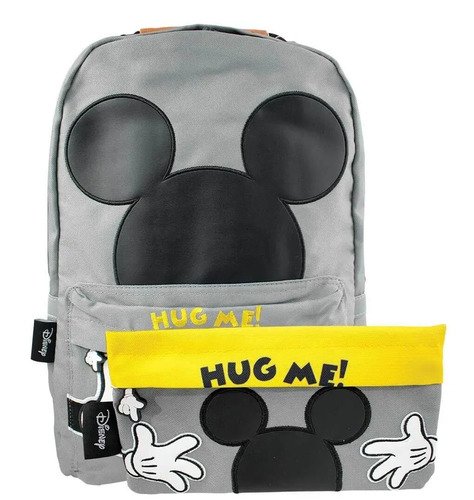 Morral Grande Mickey Minnie Original + Cartuchera Maleta Negro