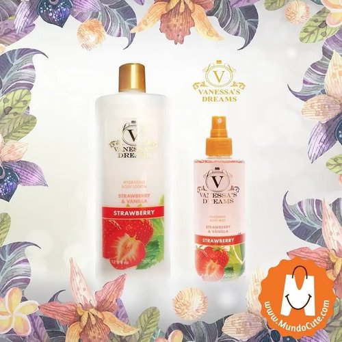 Combo Crema Splash Strawberry Regalo Perfumes Mundocute