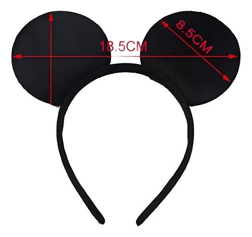 Diadema Mickey Mouse Con Orejas Negras Para Disfraz Negro