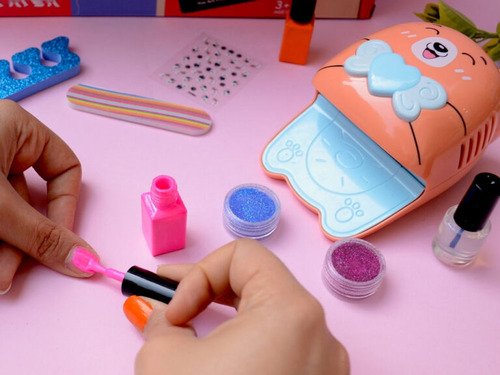 Set Esmaltes Niñas Uñas Secador Real Kit Manicure Juguete
