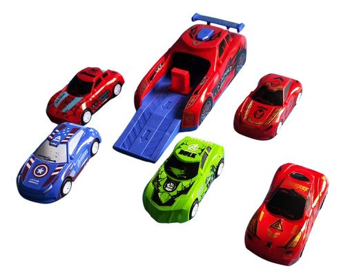 Carros Con Lanzador Juguete Divertido Niños Rojo