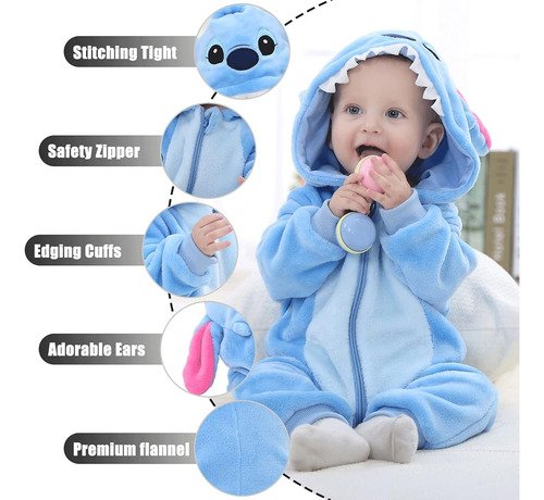 D_637696-MCO94775246106_102025-O.jpg Disfraz Stitch Para Bebé Diseño Premium Alta Calidad