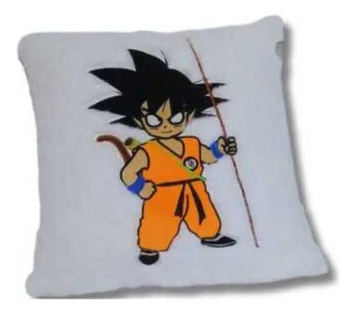 Cojín De Dragon Ball Goku 40cm X 40cm - Para Fans Del Anime Blanco