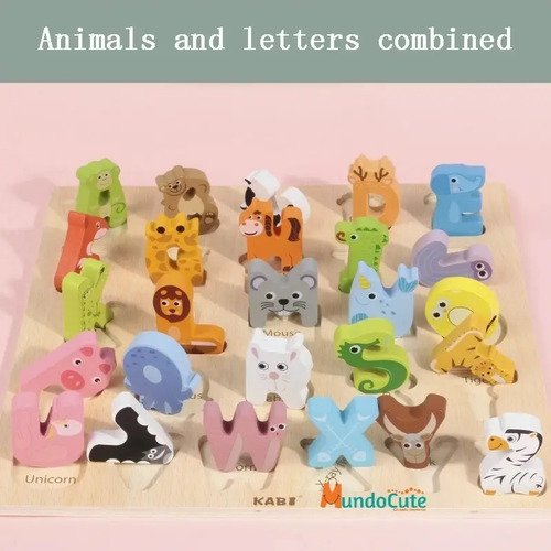 D_640497-MCO43386943023_092020-O.jpg Abecedario Animales Madera Montessori Juguetes Niños Juegos Pastel
