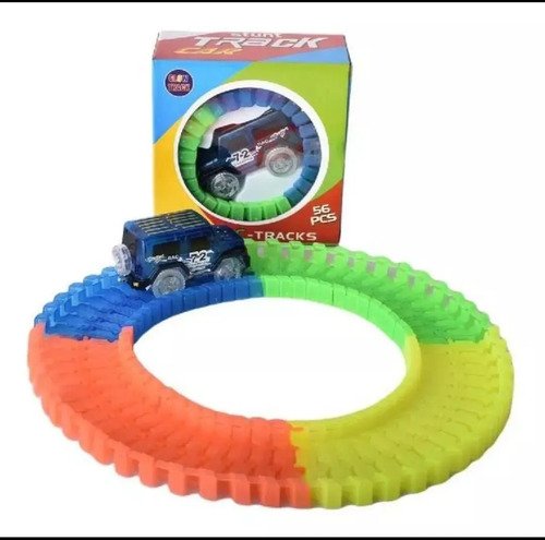D_640826-MCO80820283495_112024-O.jpg Pista Carreras Carro Magic Track +carro Luminoso X 56 Piezas Azul