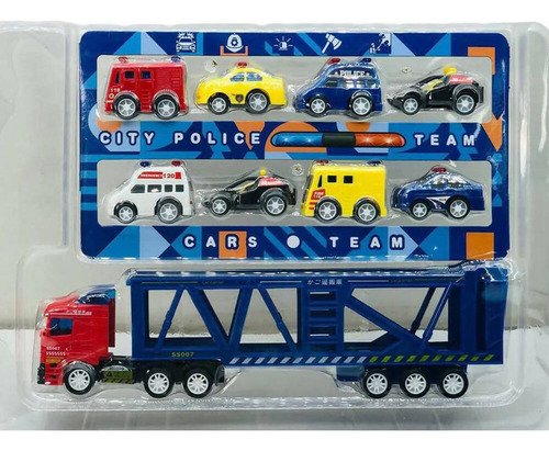 D_641596-MCO80940739727_112024-O.jpg Juguete Mula Niñera Impulso Con 8 Carritos Para Niños Azul