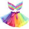 D_643272-MCO79697344764_102024-O.jpg Tutu Unicornio Niña Con Alas Disfraz Fiesta Infantil Cosplay Arcoíris Unica