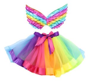 D_643272-MCO79697344764_102024-O.jpg Tutu Unicornio Niña Con Alas Disfraz Fiesta Infantil Cosplay Arcoíris Unica