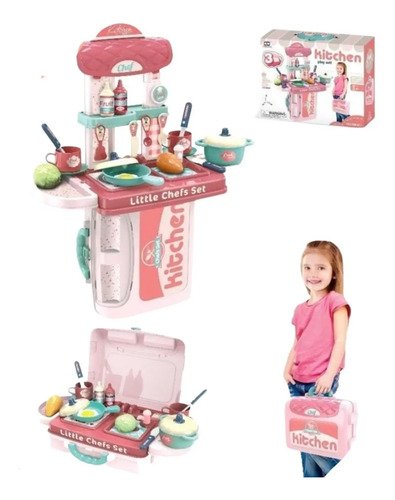 D_643430-MCO52644219735_112022-O.jpg Maletin Cocina Kitchen Infantil Rosa Completo Desmontable Rosada