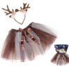 Diadema Y Tutu De Reno - ¡un Toque Divertido Y Festivo Para Tu Navidad! Chocolate Unica