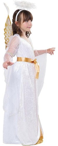 D_644218-MCO80453984558_112024-O.jpg Disfraz De Ángel - ¡perfecto Para Brillar En Navidad! Blanco 110 A 120 Cm
