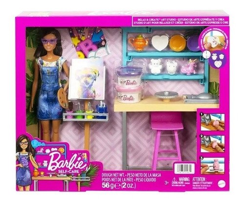 Muñeca Barbie Artista Set Estudio Relax & Create Estudio Art