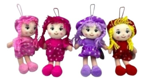 Muñecas De Trapo 25cm - Hechas A Mano Y Coloridas Rojo