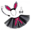 D_648272-MCO88898643160_082025-O.jpg Set Disfraz Cebra Infantil Con Orejas,falda Y Moño-mundocute Blanco Con Negro